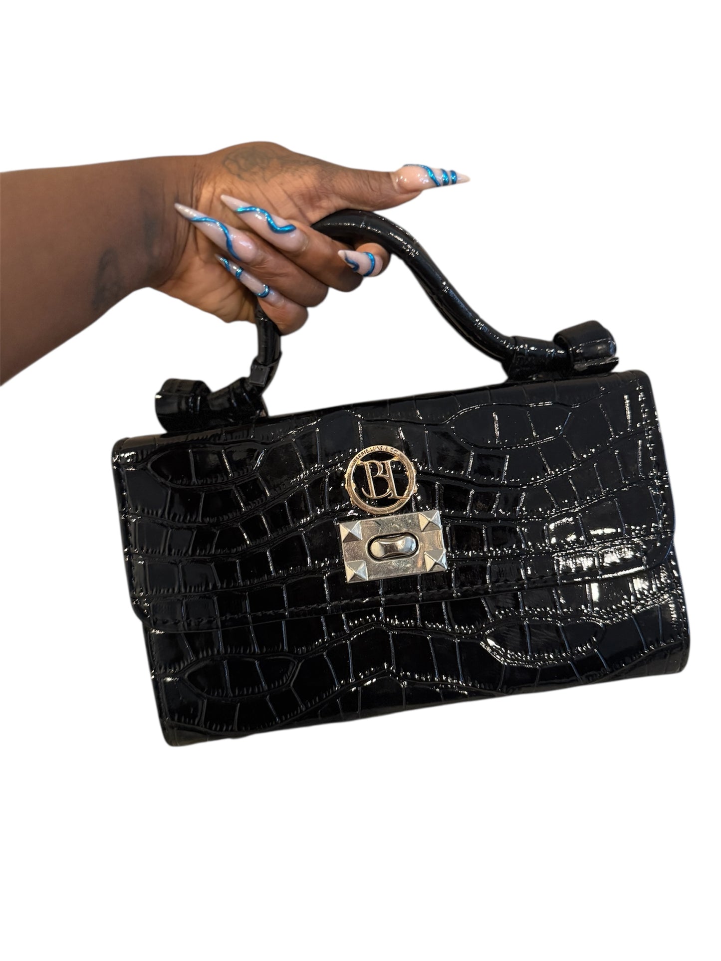 Classic Croc-Embossed Luxe Flap Bag